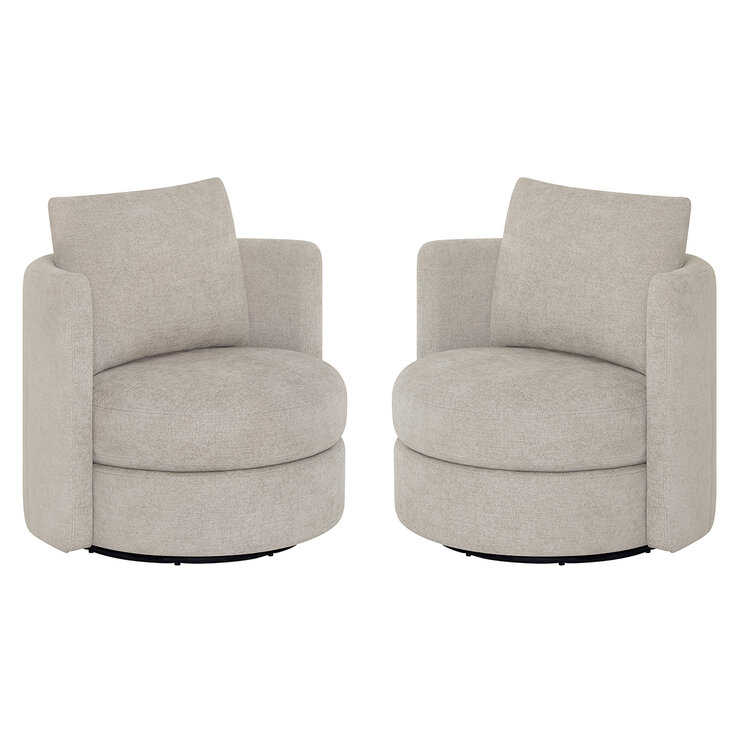 Thomasville, Juego de 2 Sillones Giratorios de Tela