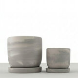 Zuccu Design, Tulip Marmoleada Macetas de Concreto, 2 piezas