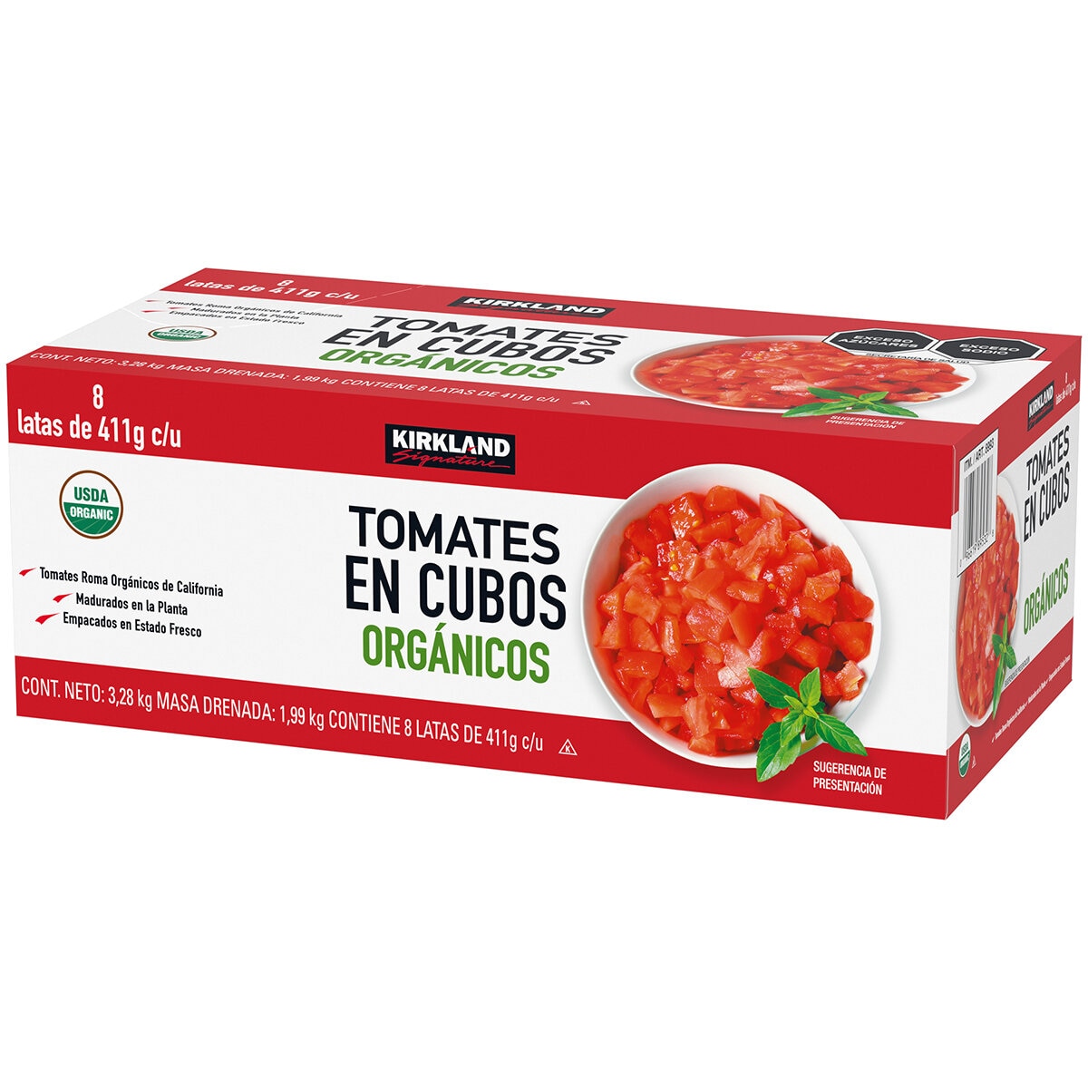 Kirkland Signature Tomates Orgánicos en cubos 8 pzas de 411 gr