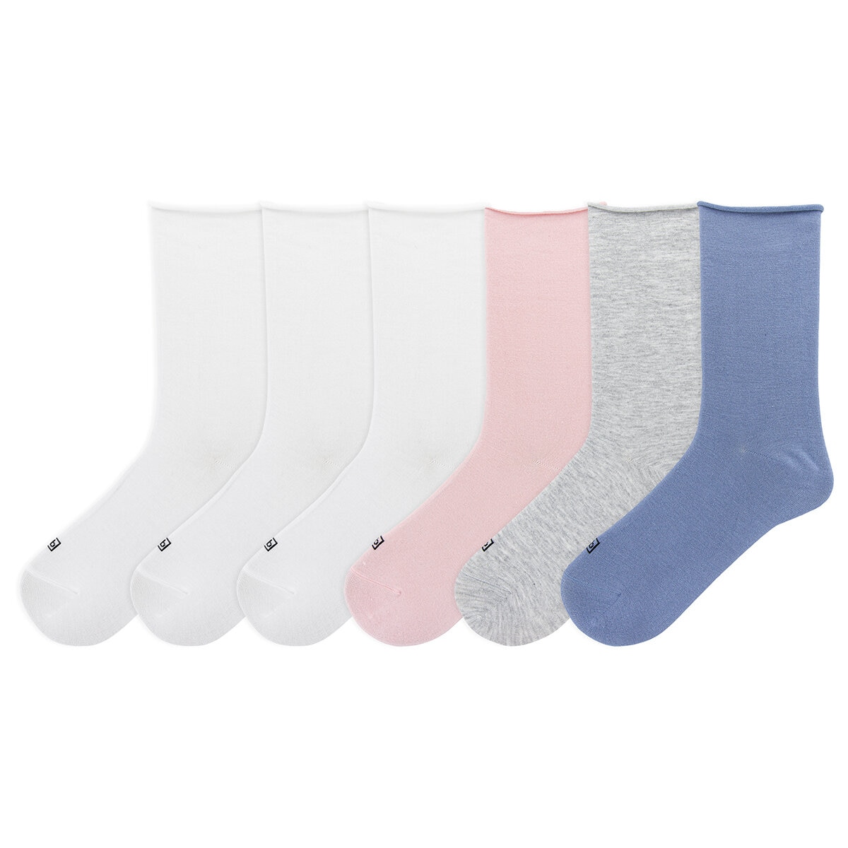 K Bell Calcetines para Dama 6 pares Blanco