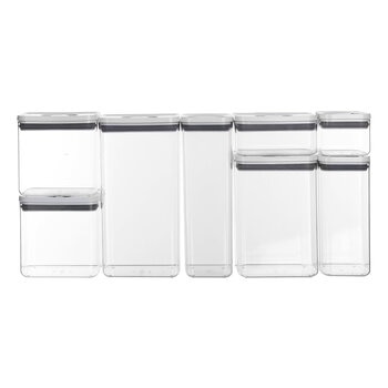 AG Box, Set de 8 Contenedores de Alimentos, DIferentes Capacidades, con Cierre Giratorio