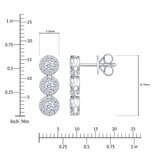 Aretes Colgantes de Diamantes 0.70ctw, en Oro Blanco 14K