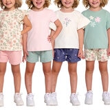 Pekkle Playera 4 piezas para Niños y Niñas Flor 3 Años