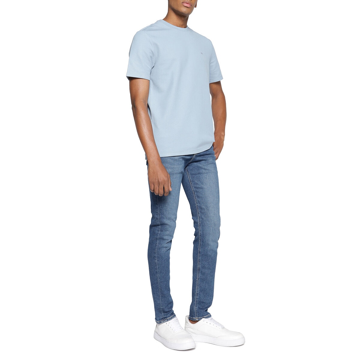 Calvin Klein Playera para Caballero Azul Chica