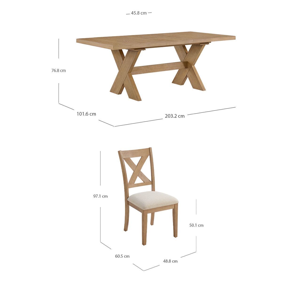 Bayside Furnishings, Augusta, Juego de Comedor de 7 piezas