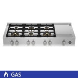 Bertazzoni Parrilla de Gas 48" 6 Quemadores y Plancha