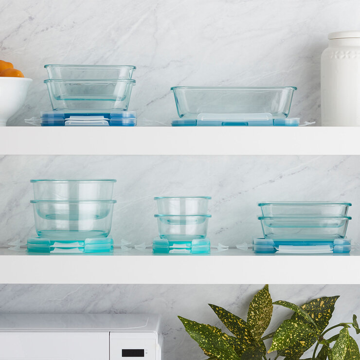 Snapware Pure Pyrex Glass, Juego de Recipientes de Vidrio, 18 piezas