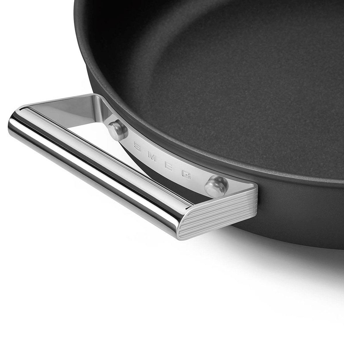 Smeg Cacerola de 28cm con Tapa de Cristal negro