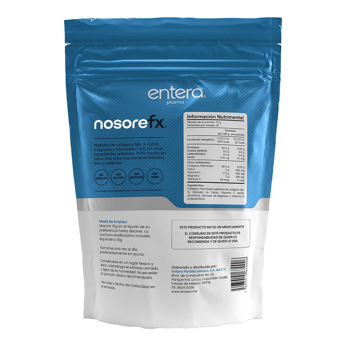 Entera Pharma Nosore FX Colágeno Hidrolizado Fortificado en Polvo 300gr
