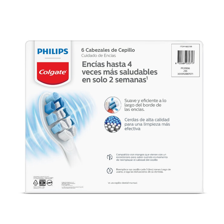 Philips Colgate, Sonic Pro Refills Edición Cuidado de Encías, 6 piezas