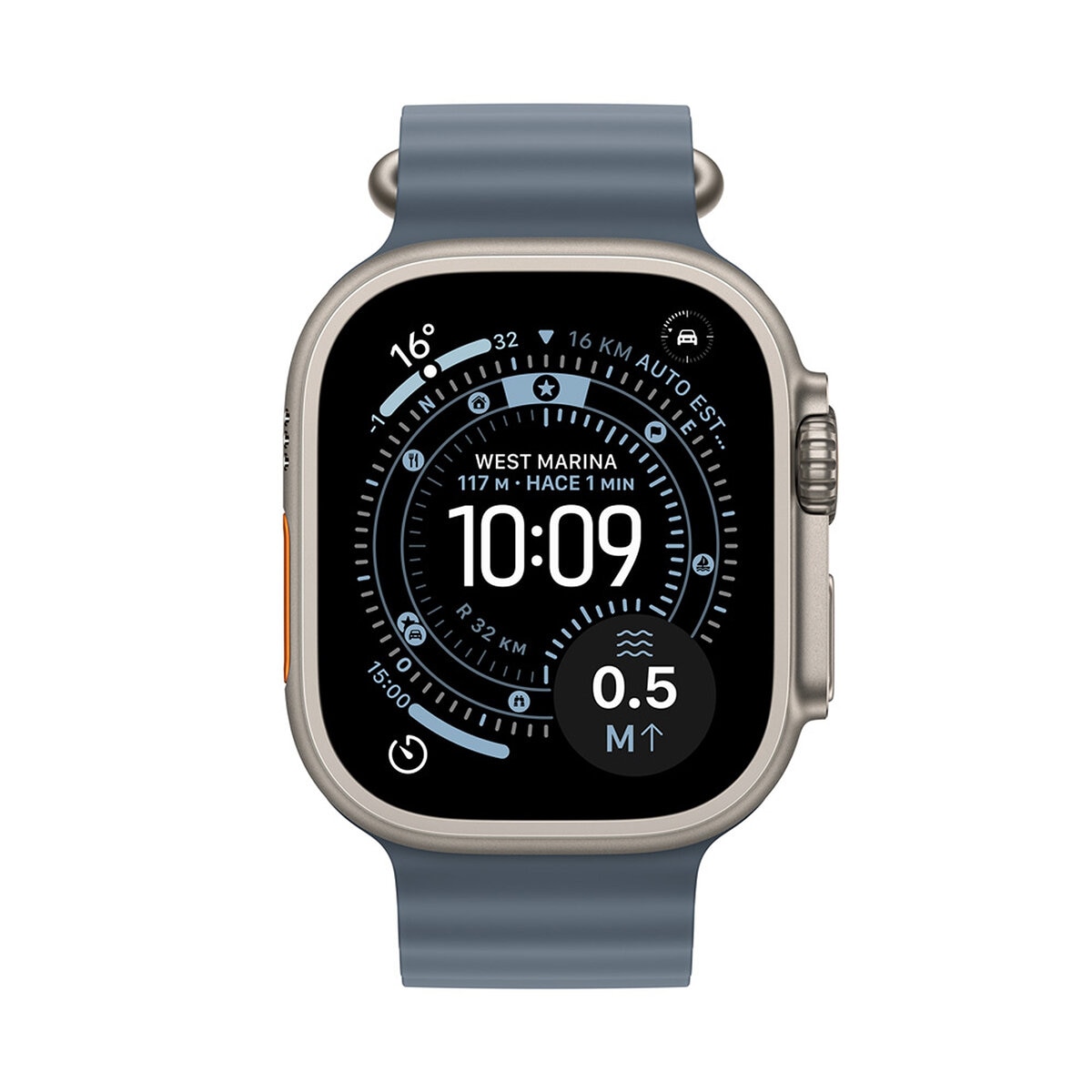 Apple Watch Ultra 3 (GPS + Celular) 49mm Titanio Natural + Correa Ocean Azul Anchor - Unitalla