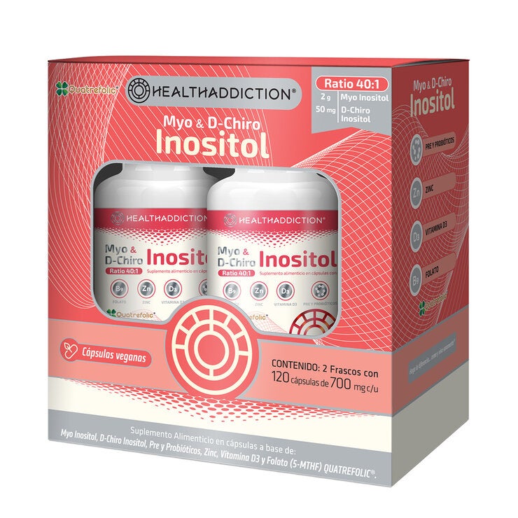 HealthAddiction Myo & D-Chiro Inositol 2 Frascos de 120 Cápsulas c/u HealthAddiction Myo & D-Chiro Inositol 2 Frascos de 120 Cápsulas c/u