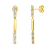 Aretes Colgantes de Diamantes 0.35ctw, en Oro Amarillo 14K