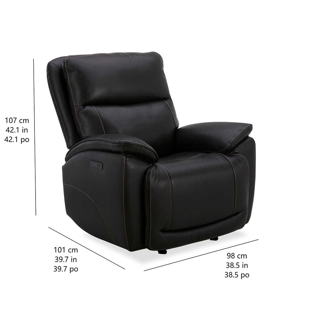 Gilmancreek Furniture, Sillón Reclinable de Cuero Eléctrico