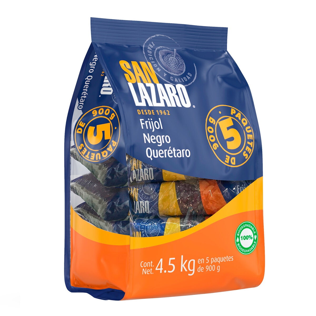 San Lazaro Frijol Negro Querétaro 5 pzas de 900 g