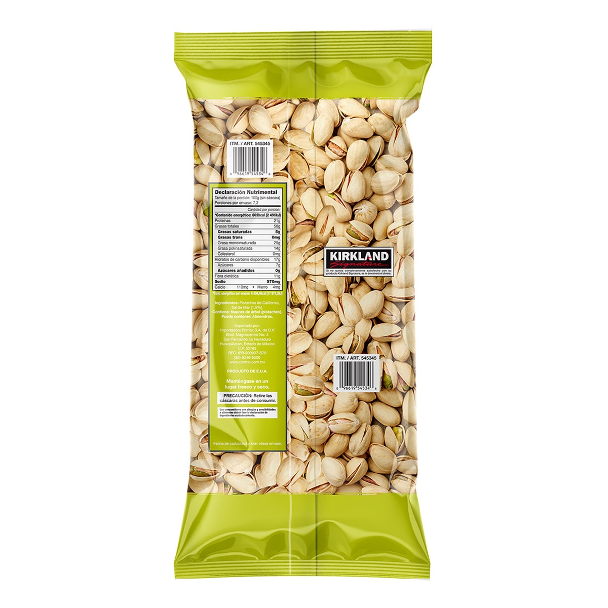 Kirkland Signature Pistaches Tostados y Salados 1.36 kg
