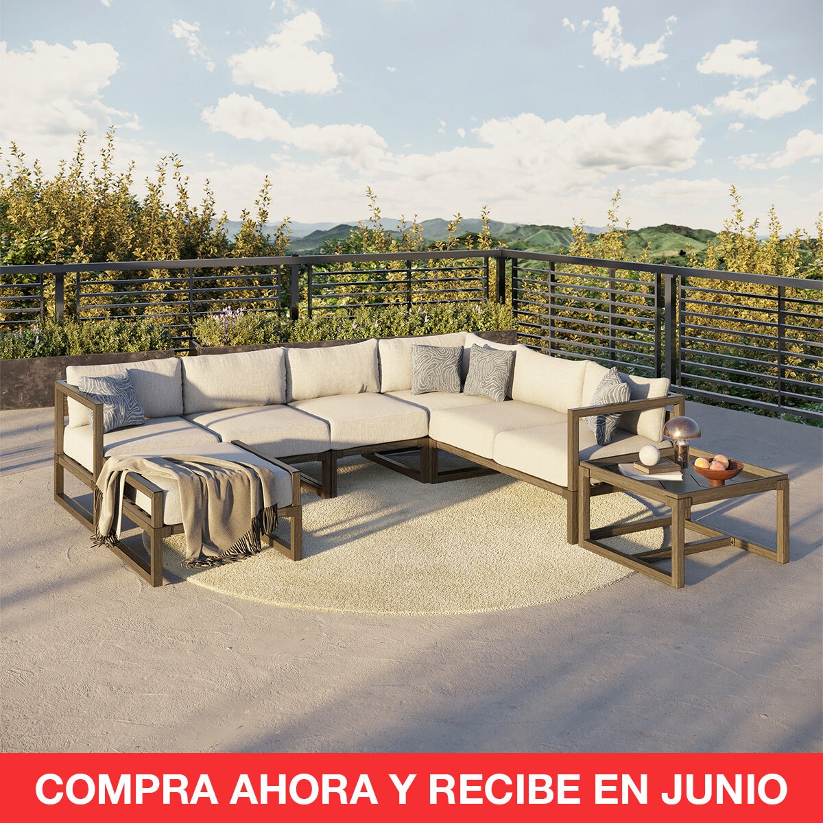 Atleisure, Preston Sala Seccional para Jardín de 6 Piezas