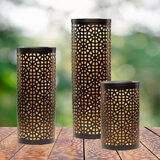 Mullally, Pilares de Luz Led con Paneles Solares, 3 Piezas