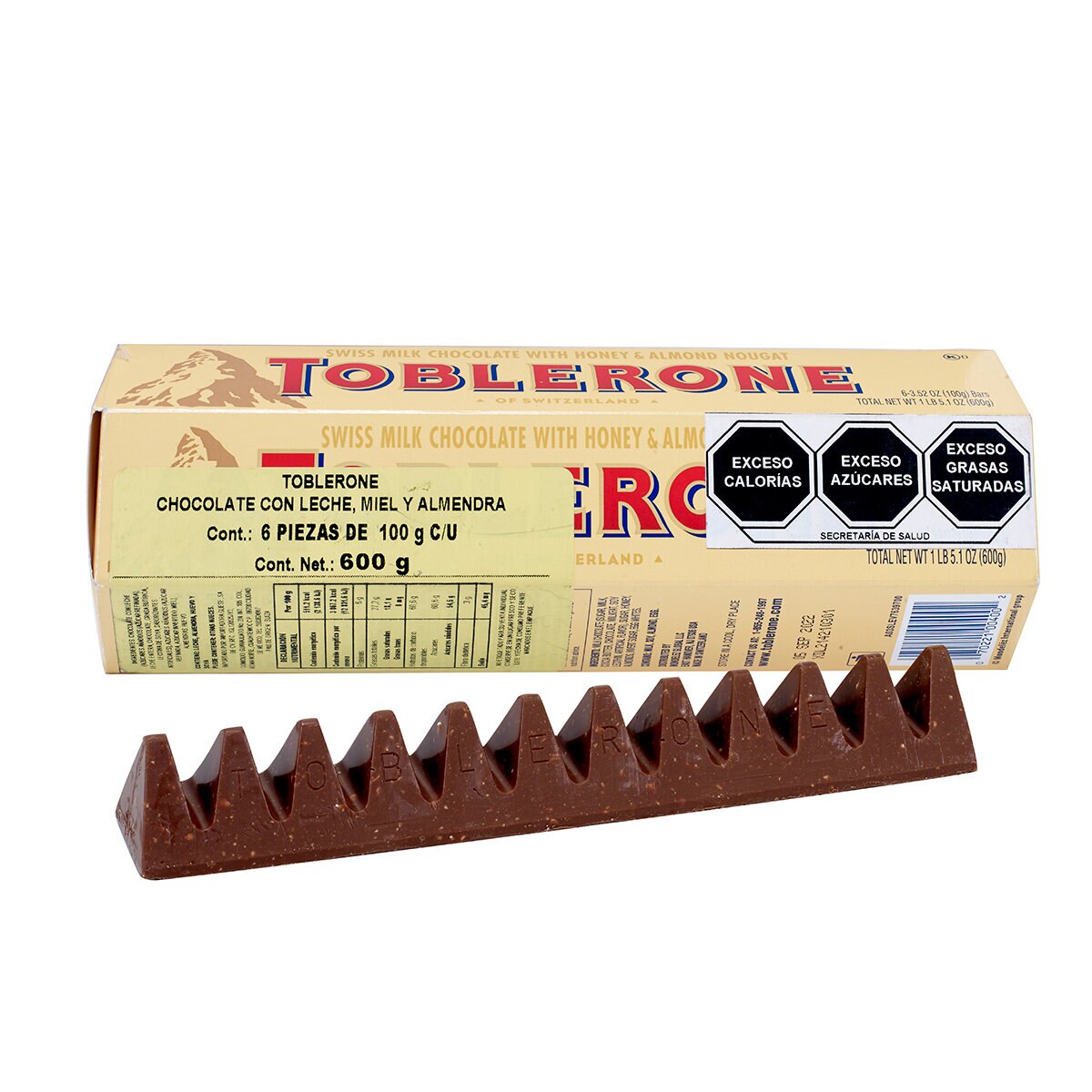 Toblerone Barras de Chocolate  6 pzas de 100 g