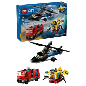 LEGO City Remix: Helicóptero, Camión de Bomberos y Submarino