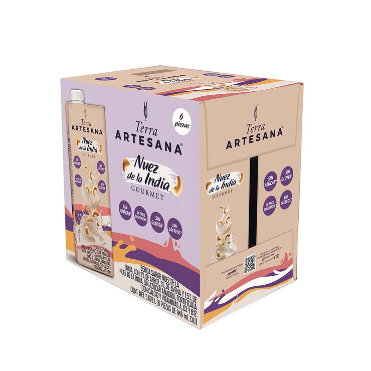 Terra Artesana Bebida de Nuez de la india 6 pzas de 946 ml