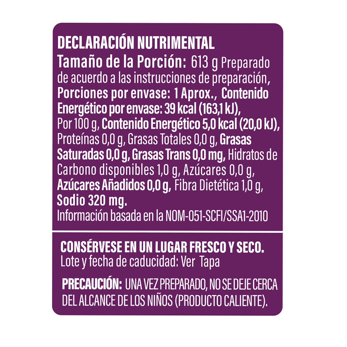 Veggie Mix Sopa Instantánea a base de Konjac 6 pzs de 160 gr