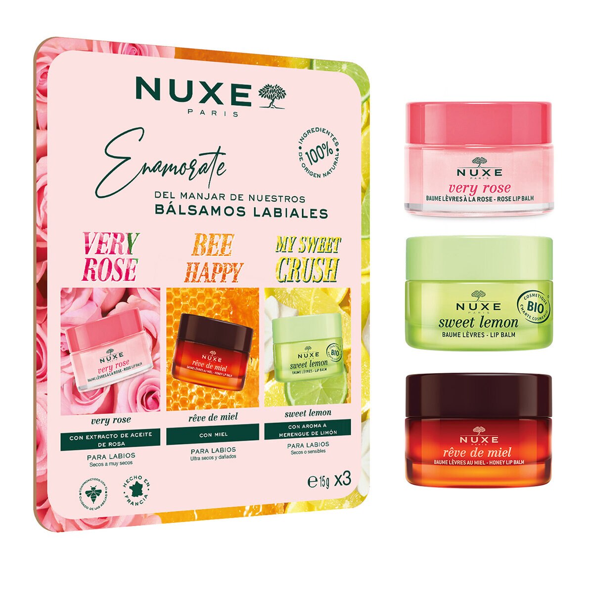 Nuxe Bálsamos Labiales 3 pzas Nuxe Bálsamos Labiales 3 pzas