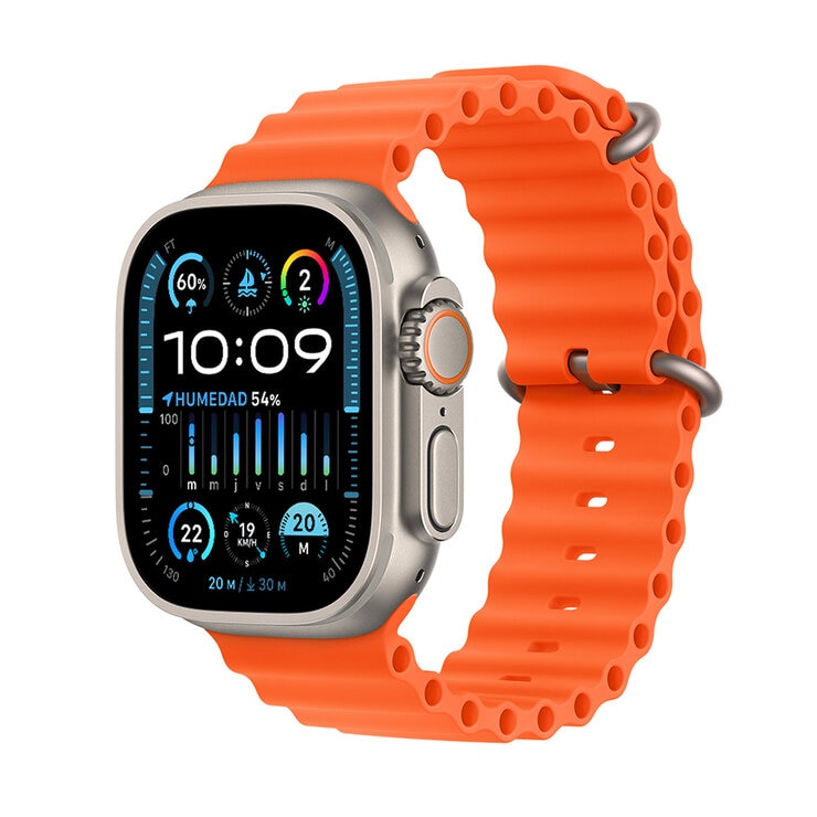 Apple Watch Ultra 2 (GPS + Cellular) Caja de titanio 49mm con Correa Ocean naranja