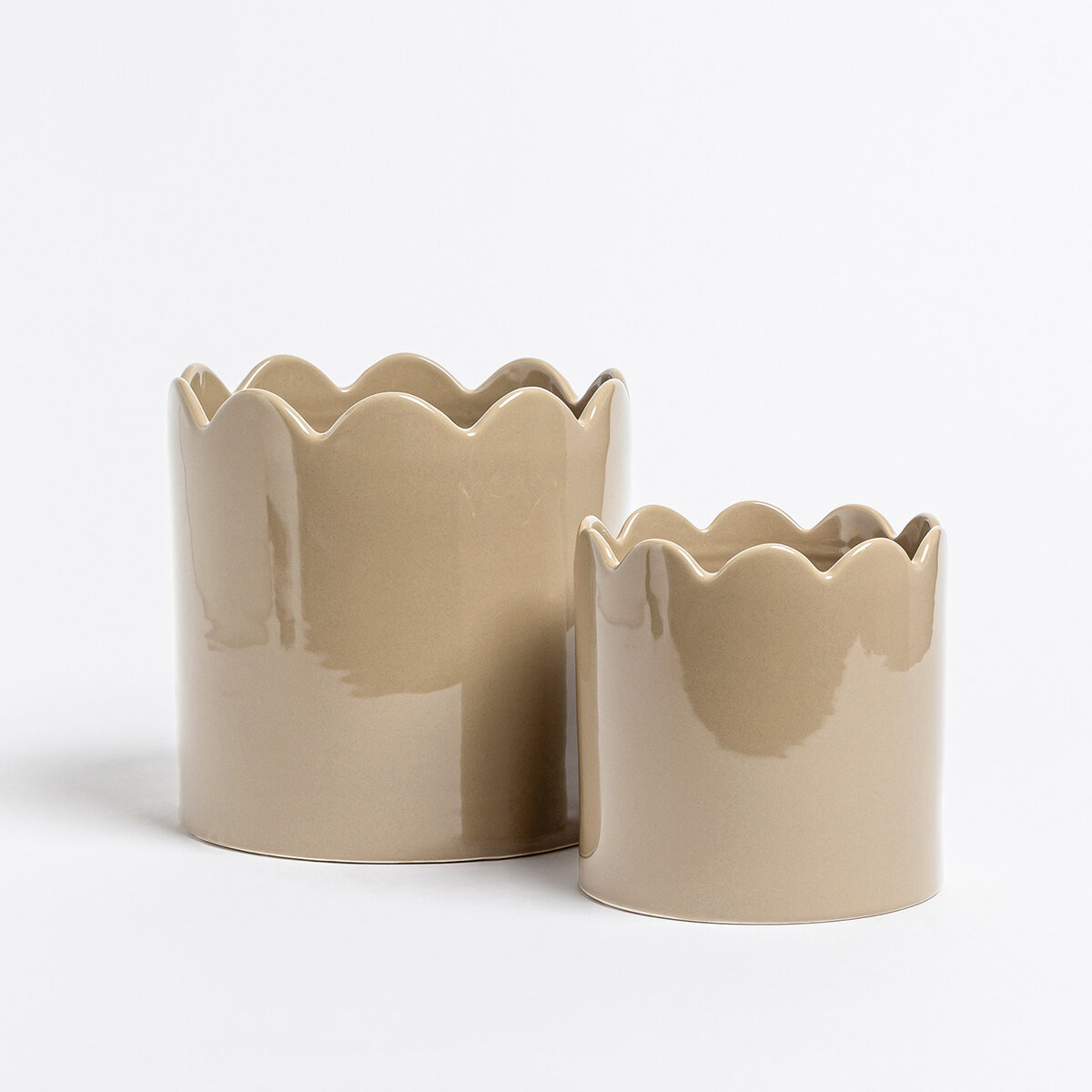 Over & Back, Inspiration Set de 2 Macetas Beige