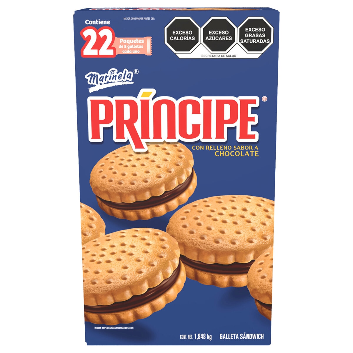 Marinela Galletas Príncipe con Relleno Sabor Chocolate 22/84 g Marinela Galletas Príncipe con Relleno Sabor Chocolate 22/84 g