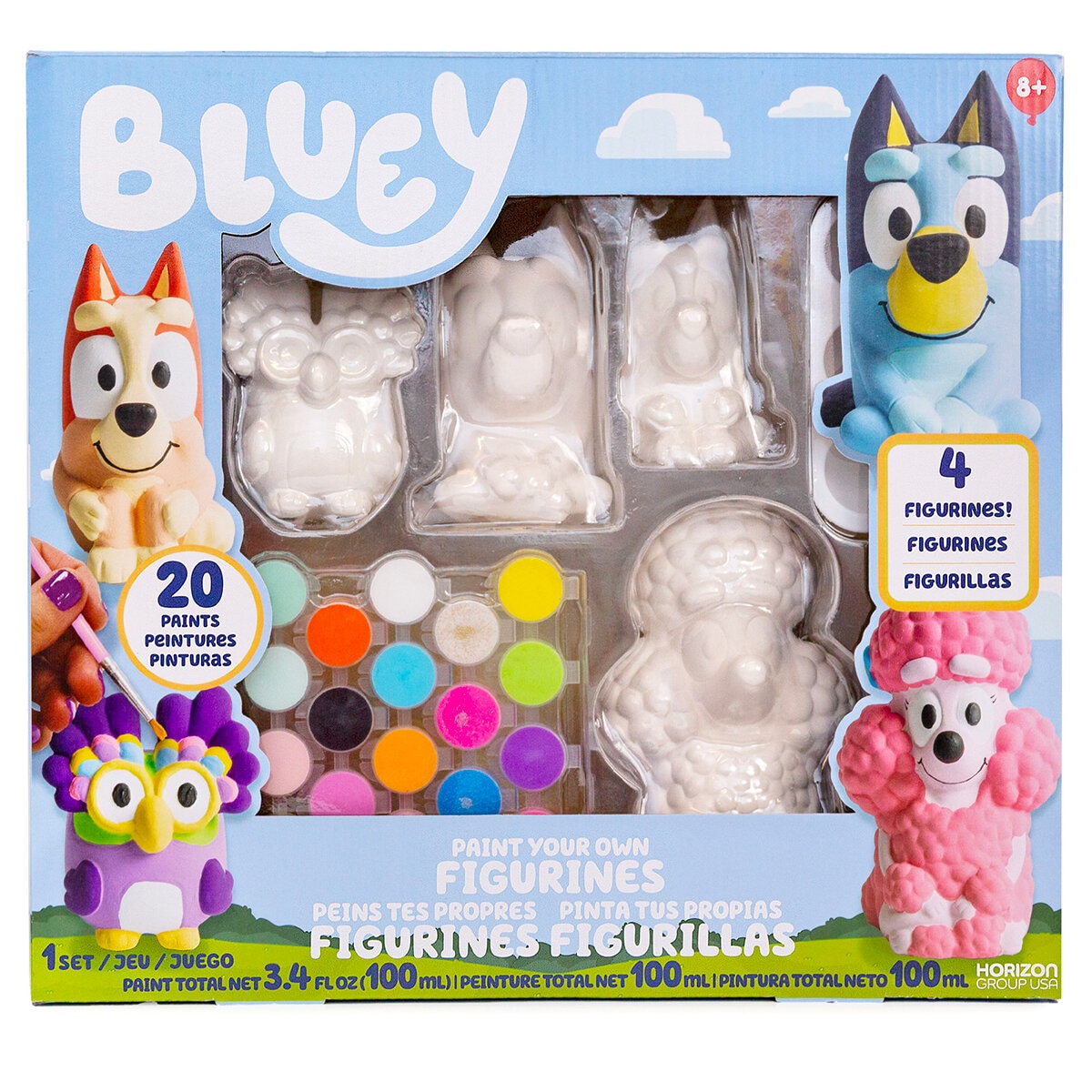 Bluey Figuras para Pintar de Cerámica Juego de 4 Pzas.