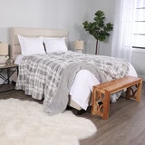 Life Comfort Cobija Tamaño Queen/ King, Light Grey Plaid