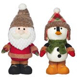 Set de 2 Figuras Festivas Santa y Pingüino