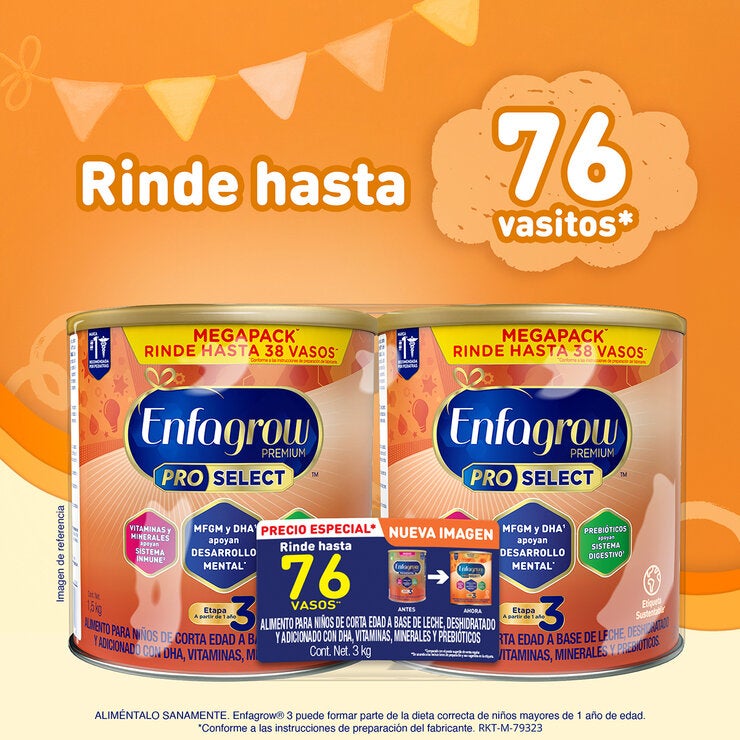 Enfagrow Fórmula Infantil Etapa 3 Pro Select 2 pzas de 1.5 kg