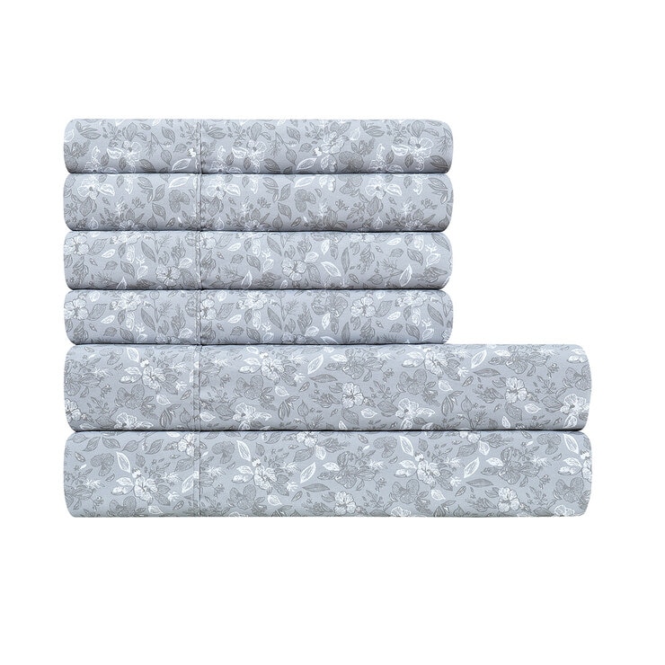 South Point, Juego de Sábanas, Queen, Floral Gris
