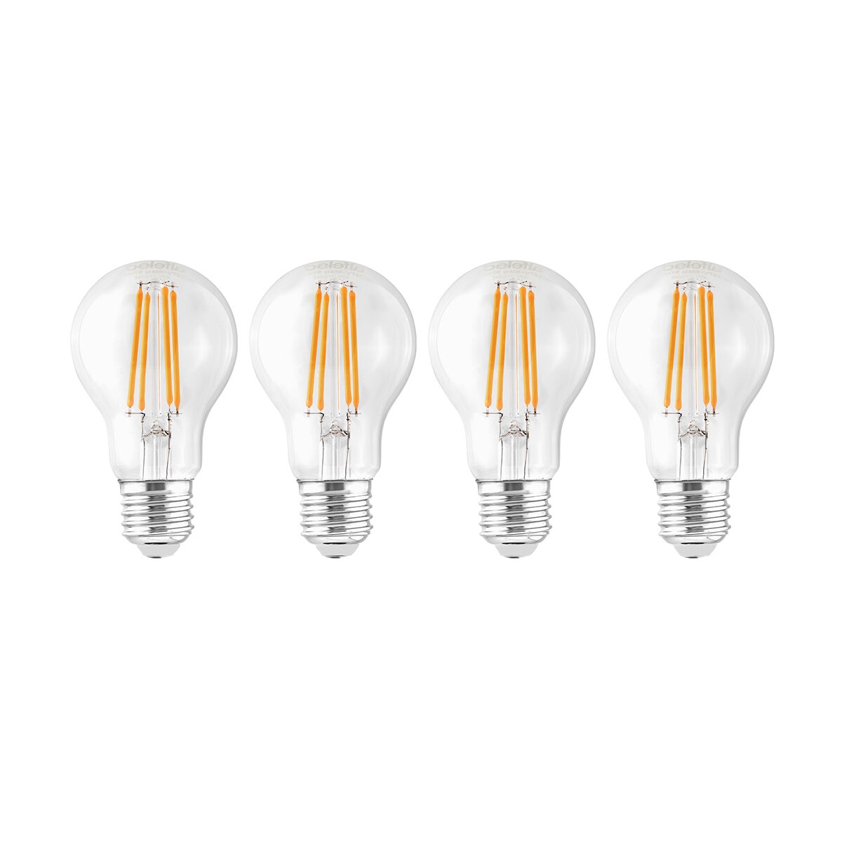 Alfelec, Set de 4 Focos Decorativos de Filamento LED - Luz Cálida