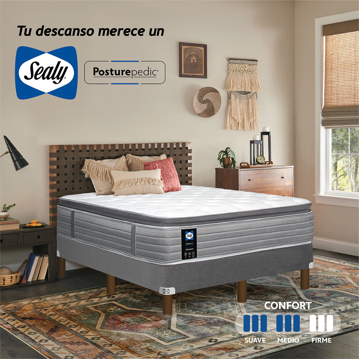 Colchon sealy on sale queen size posturepedic