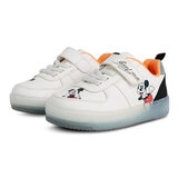 Disney Mickey, Tenis Color Blanco-Naranja con Luces para Niño, Varios Colores
