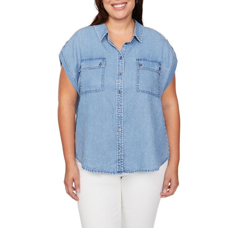 Buffalo David Bitton Blusa para Dama Azul Mediana