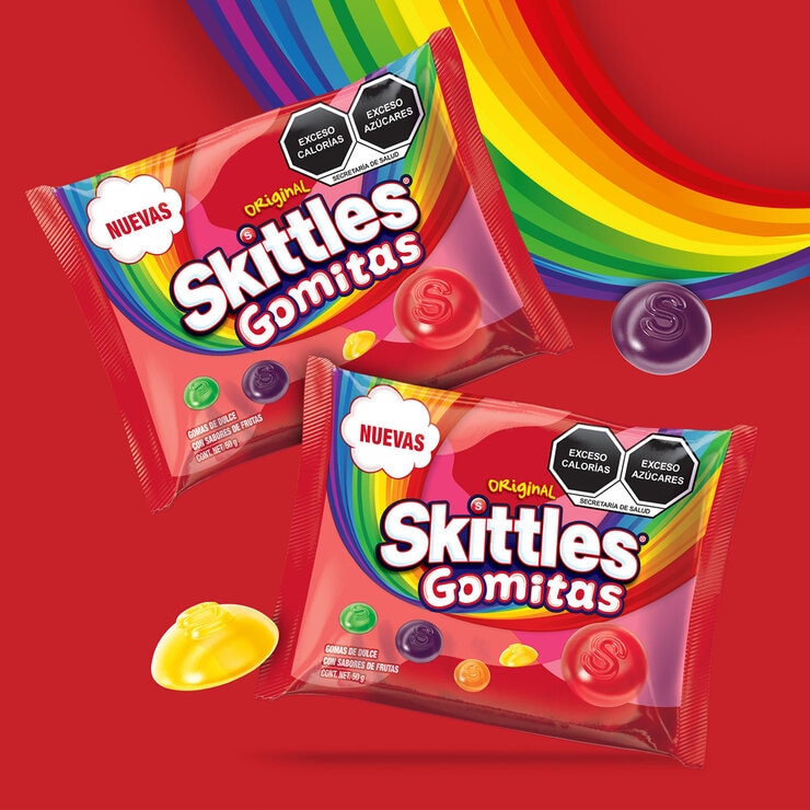 Skittles Gomitas de Dulce Sabores Frutales 10 pzas de 50g