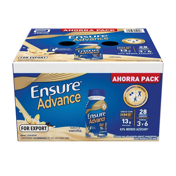Ensure Advance Suplemento Alimenticio Sabor Vainilla 16 pzas de 237 ml