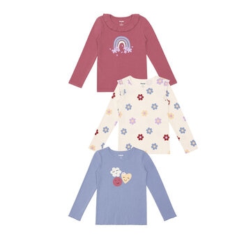 Pekkle Playera para Niñas 3 Piezas Varias Tallas y Colores