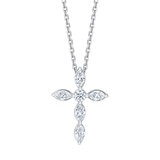 Dije de Cruz de Diamantes, 0.85ctw, Oro Blanco de 14K
