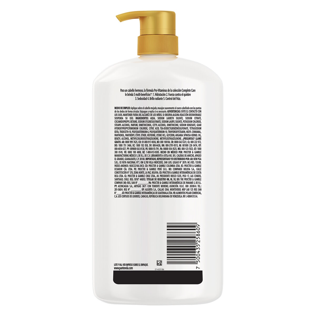 Pantene Pro-V Shampoo Complete Care Multi-Beneficios 1.19 L