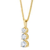 Dije de 3 Diamantes 1ct, Oro Amarillo 14k Dije de 3 Diamantes 1ct, Oro Amarillo 14k