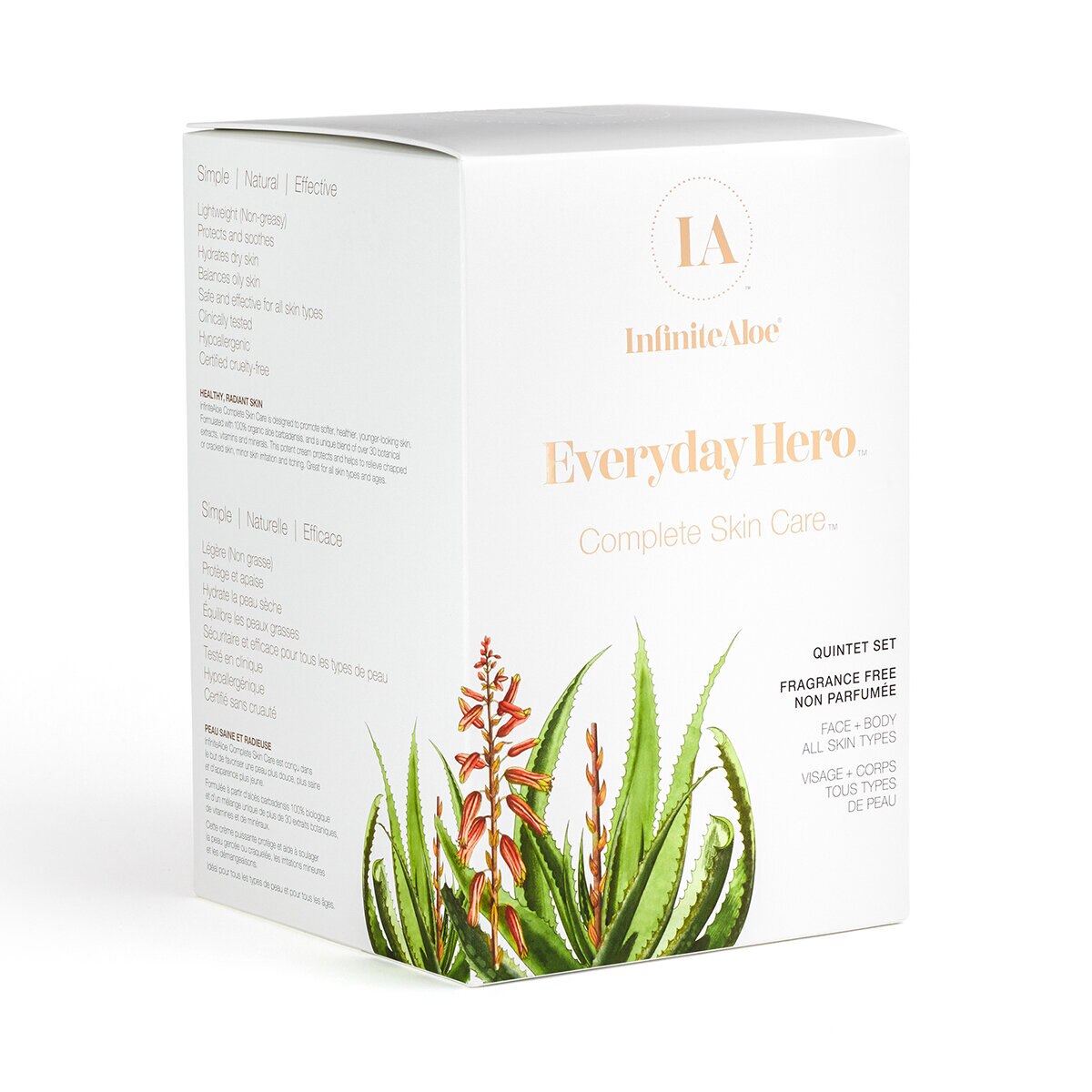 Infinite Aloe, Every Day Hero, Kit Cuidado de la Piel, 15 Piezas, Libre de Fragancia