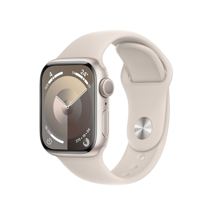 Apple Watch S9 (GPS) Caja de aluminio blanco estrella 41mm con correa deportiva blanco estrella