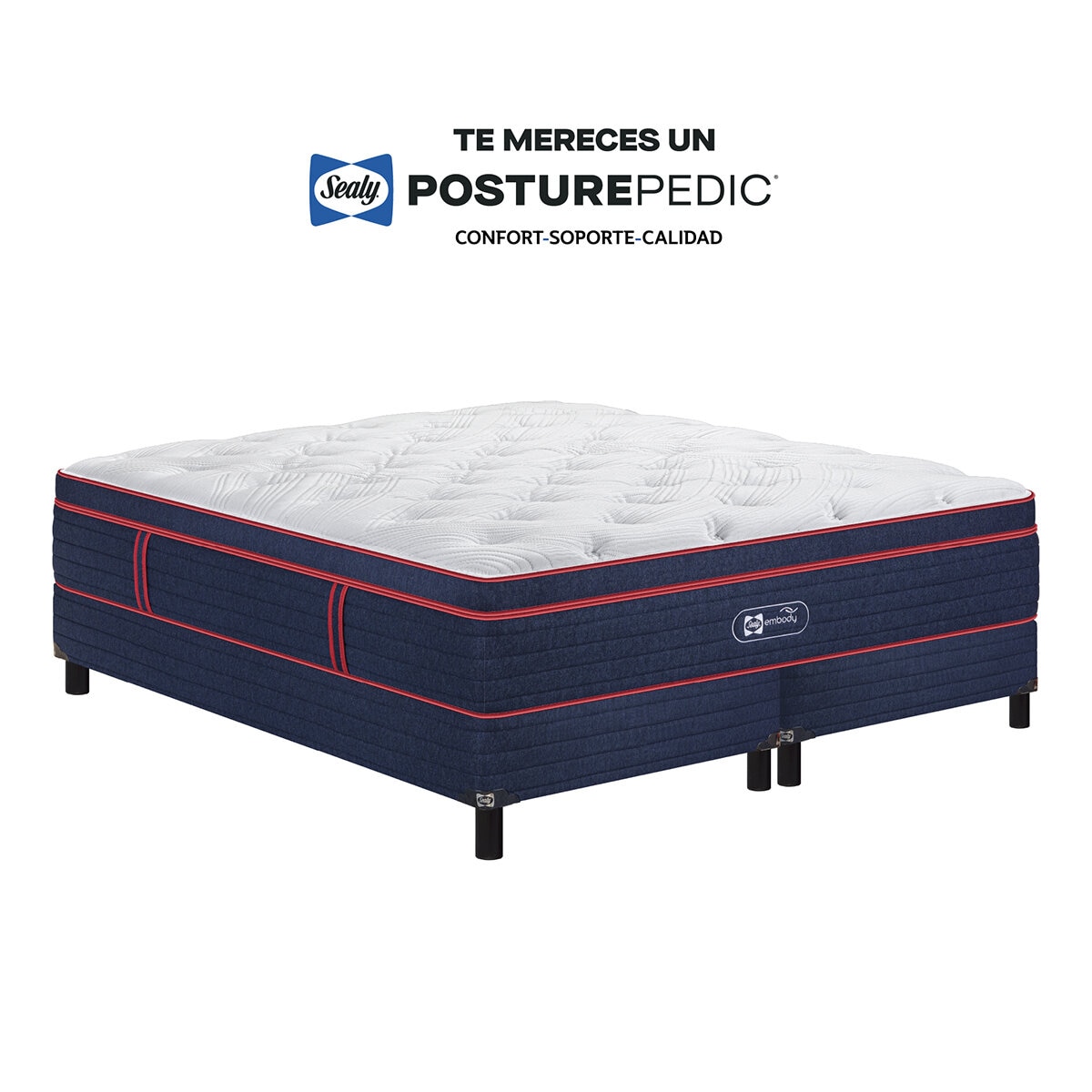 Sealy, Embody Soft Red, Colchón y Box King Size