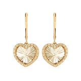 Aretes de Corazón, Oro Amarillo de 14K