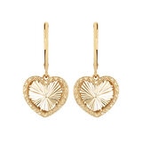 Aretes de Corazón, Oro Amarillo de 14K